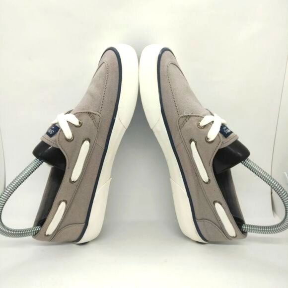 Sperry Top Sider Pier Boat Casual Canvas Shoes Women's Size 6.5 Grey White - Picture 5 of 8